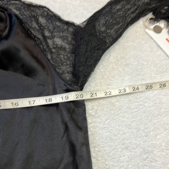 Jonathan Simkhai black silk faux wrap top with lace sleeves - Picture 11 of 12